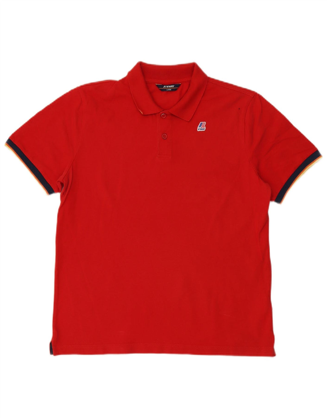 K-Way Polo Homme Grand Rouge Colorblock Coton
