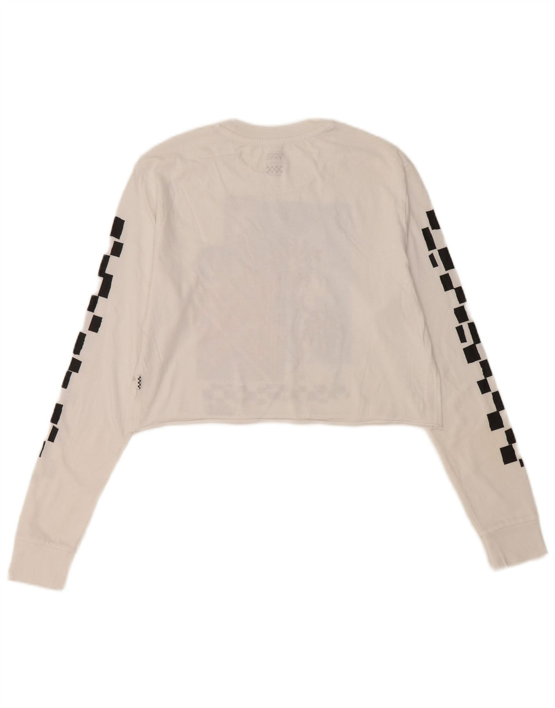 VANS Haut court graphique à manches longues pour femme UK 6 XS Blanc