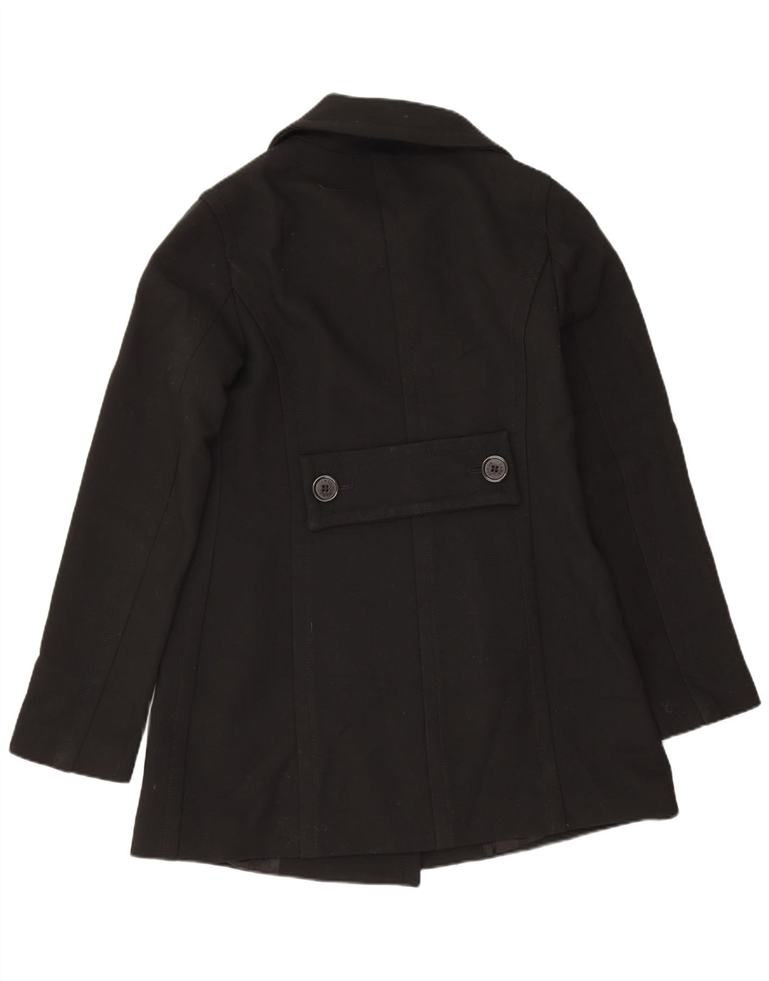 Zara Manteau croisé pour femme UK 10 Petite laine noire