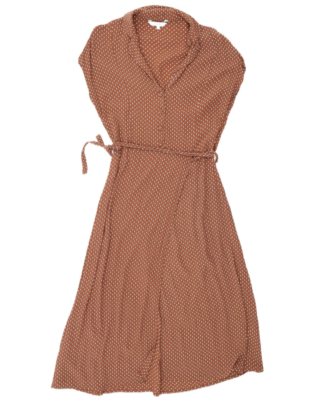Next Robe portefeuille longue pour femme UK 44 Viscose géométrique marron moyen