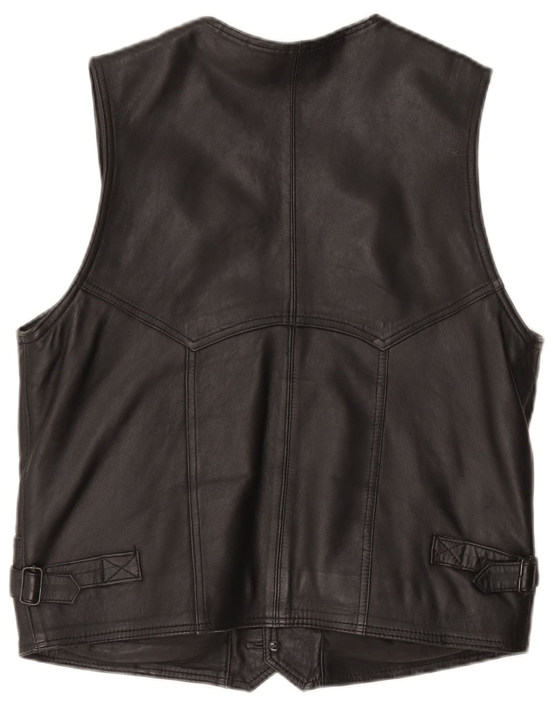 VINTAGE Gilet en cuir homme petit noir