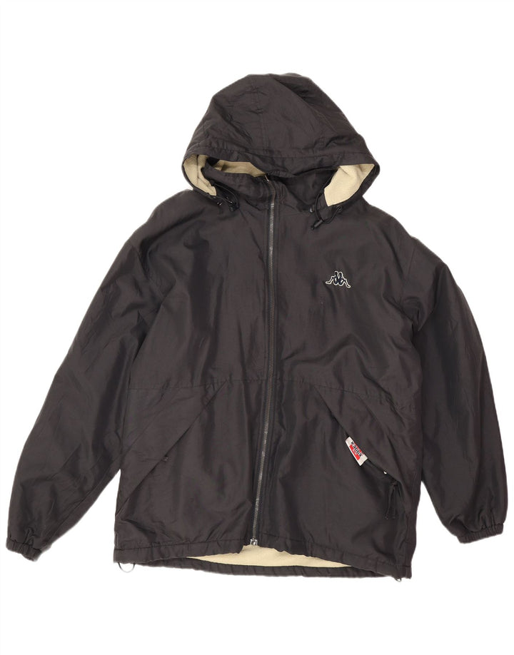 Kappa Veste coupe-vent réversible à capuche pour homme UK 36 Small Noir Polyester