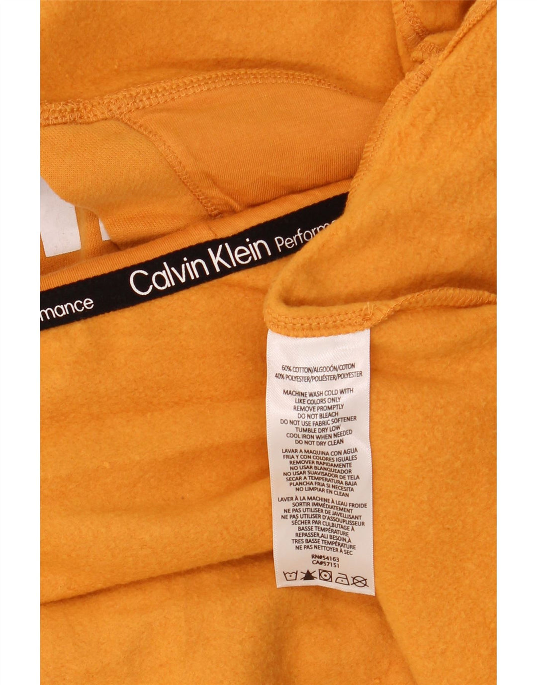 CALVIN KLEIN Pull à capuche court surdimensionné pour femme UK 10 Petit Jaune