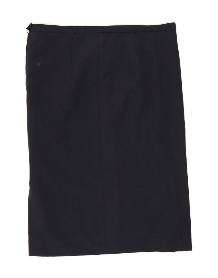 VINTAGE Womens Straight Skirt W34 Large Navy Blue Vintage Vintage and Second-Hand Vintage from Messina Hembry 