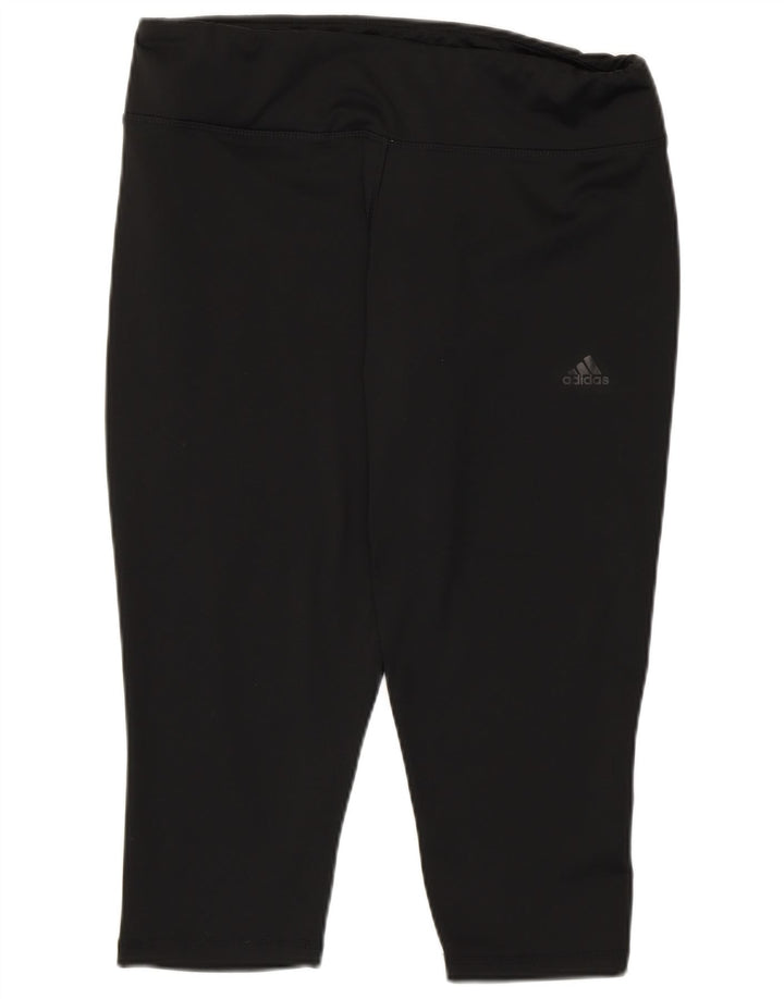 Adidas Climalite Capri Leggings UK 16/18 Large Noir Polyester