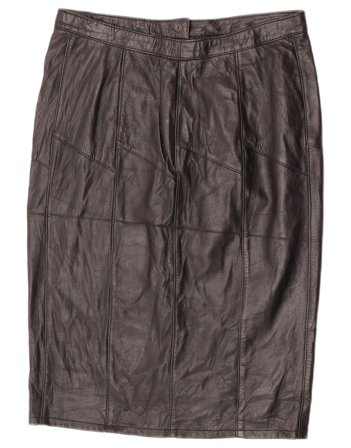 VINTAGE Jupe en cuir femme W30 Noir moyen