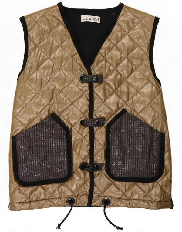 Crash Veste matelassée pour femme UK 14 Large Gold Colourblock