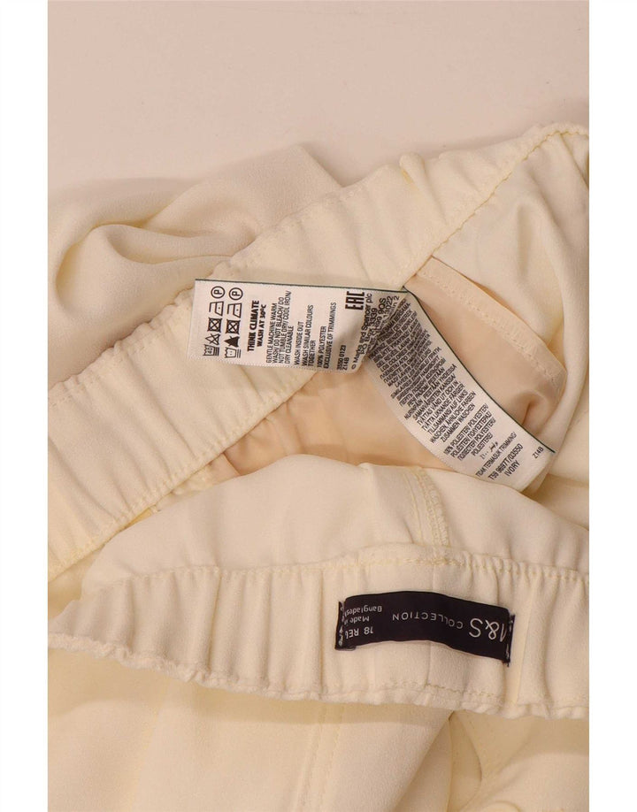 Marks & Spencer Short Chino Femme UK 18 XL W38 Blanc Cassé Polyester