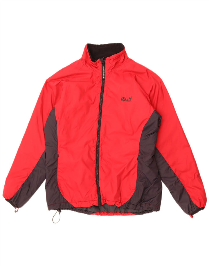 Jack Wolfskin Veste coupe-vent pour femme UK 14/16 Large Rouge Colourblock