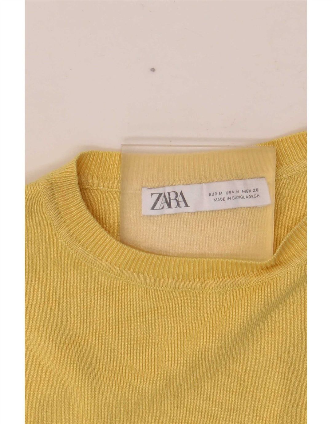Zara Débardeur court pour femme UK 14 Jaune moyen
