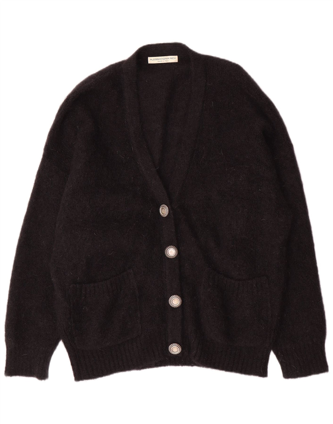 Alessandra Rich Cardigan surdimensionné pour femme IT 40 Petit Mohair Noir