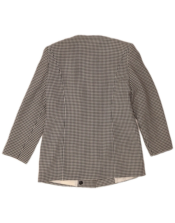 vintage Womens 7 bouton Blazer Jacket IT 44 Medium Black Spotted Polyester