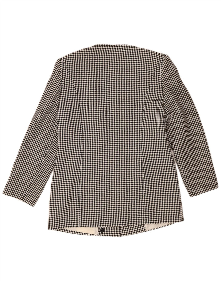 vintage Womens 7 bouton Blazer Jacket IT 44 Medium Black Spotted Polyester