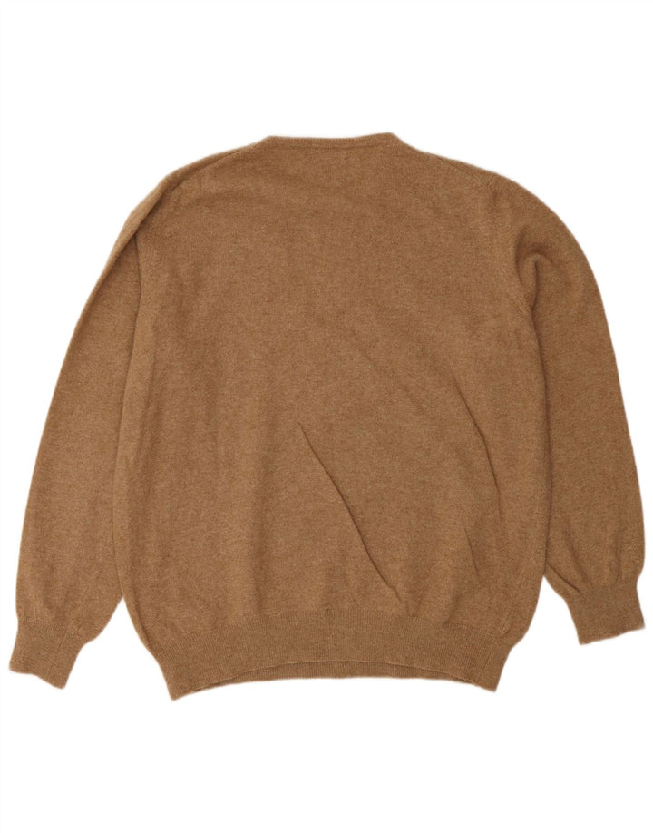 Benetton Pull Col Ras Du Cou Homme Marron Moyen