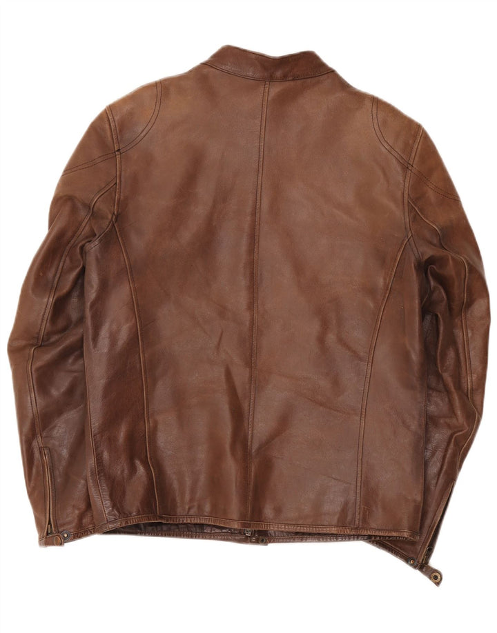 Zara Veste en cuir pour homme UK 40 Large Marron