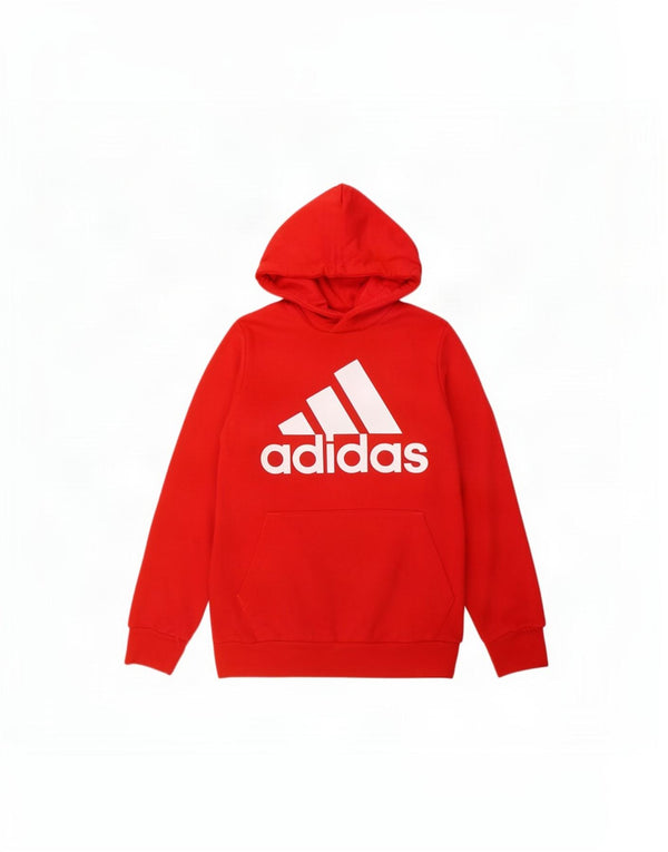 Adidas Pull à capuche graphique pour homme en coton rouge moyen