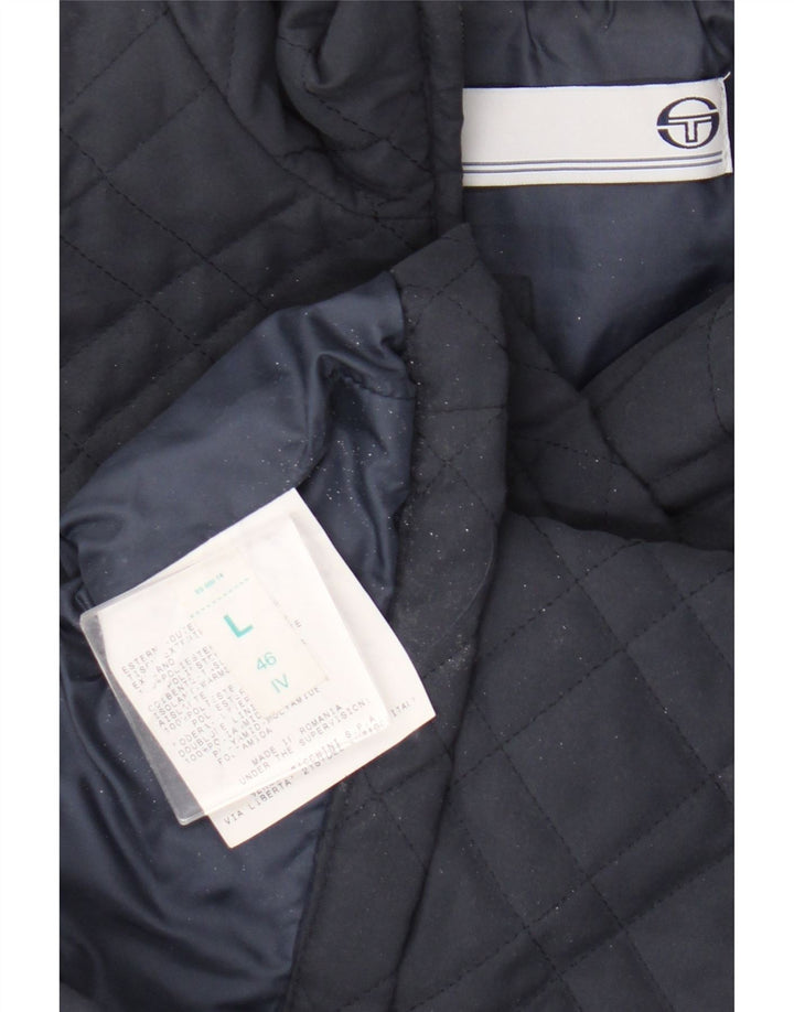 Sergio Tacchini Gilet matelassé pour femme UK 16 Large Bleu Marine Polyester