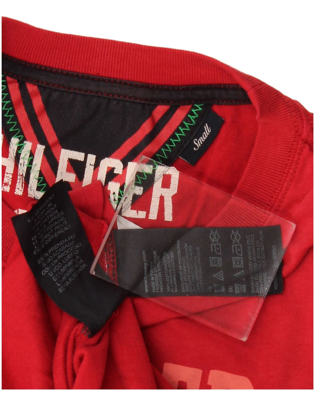 Tommy Hilfiger Haut graphique à manches longues pour homme Petit coton rouge