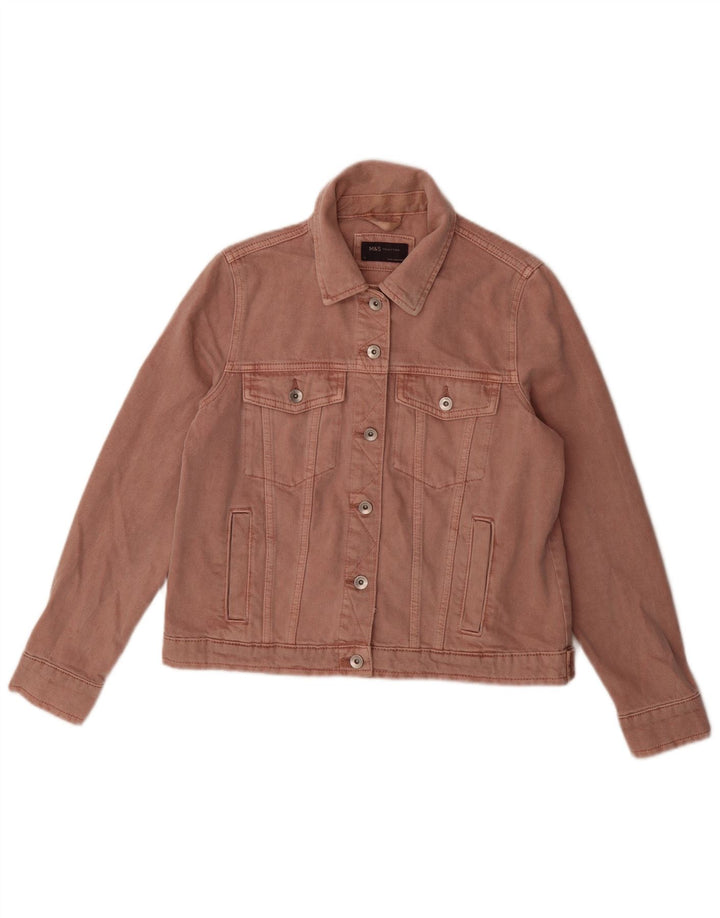Marks & Spencer Veste en jean pour femme UK 12 Coton rose moyen