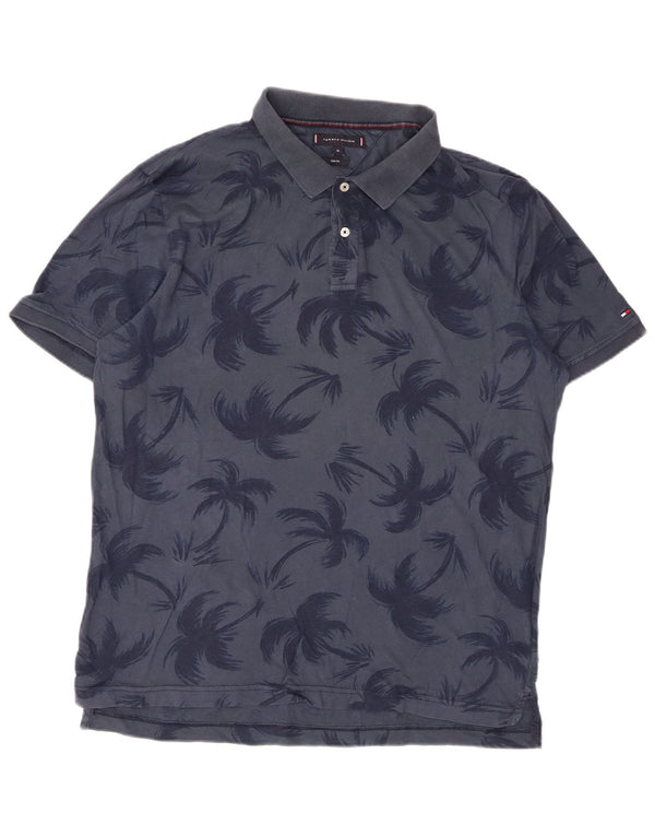 Tommy Hilfiger Polo Slim Fit Graphique Homme Bleu Marine Hawaïen XL