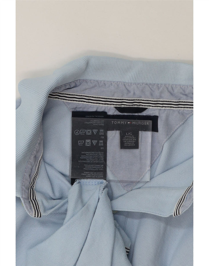TOMMY HILFIGER Mens Polo Shirt Large Blue Cotton Vintage Tommy Hilfiger and Second-Hand Tommy Hilfiger from Messina Hembry 