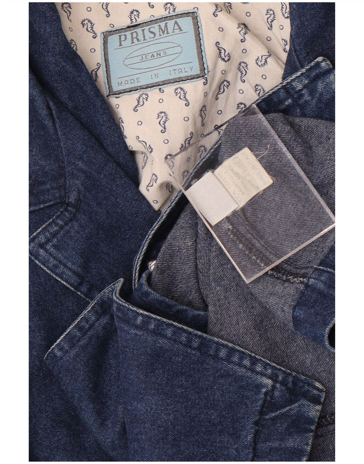 Prisma Veste blazer en jean à 1 bouton pour femme UK 12 Bleu marine moyen en coton