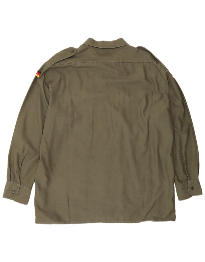 Chemise homme vintage Taille 43/44 XL Kaki Polyester