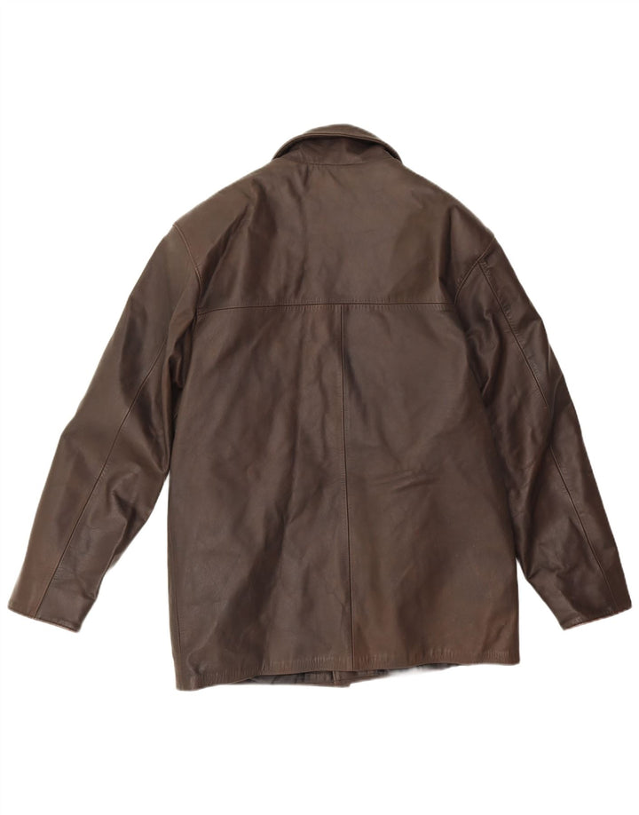 veste en cuir homme vintage UK 40 Grand cuir brun