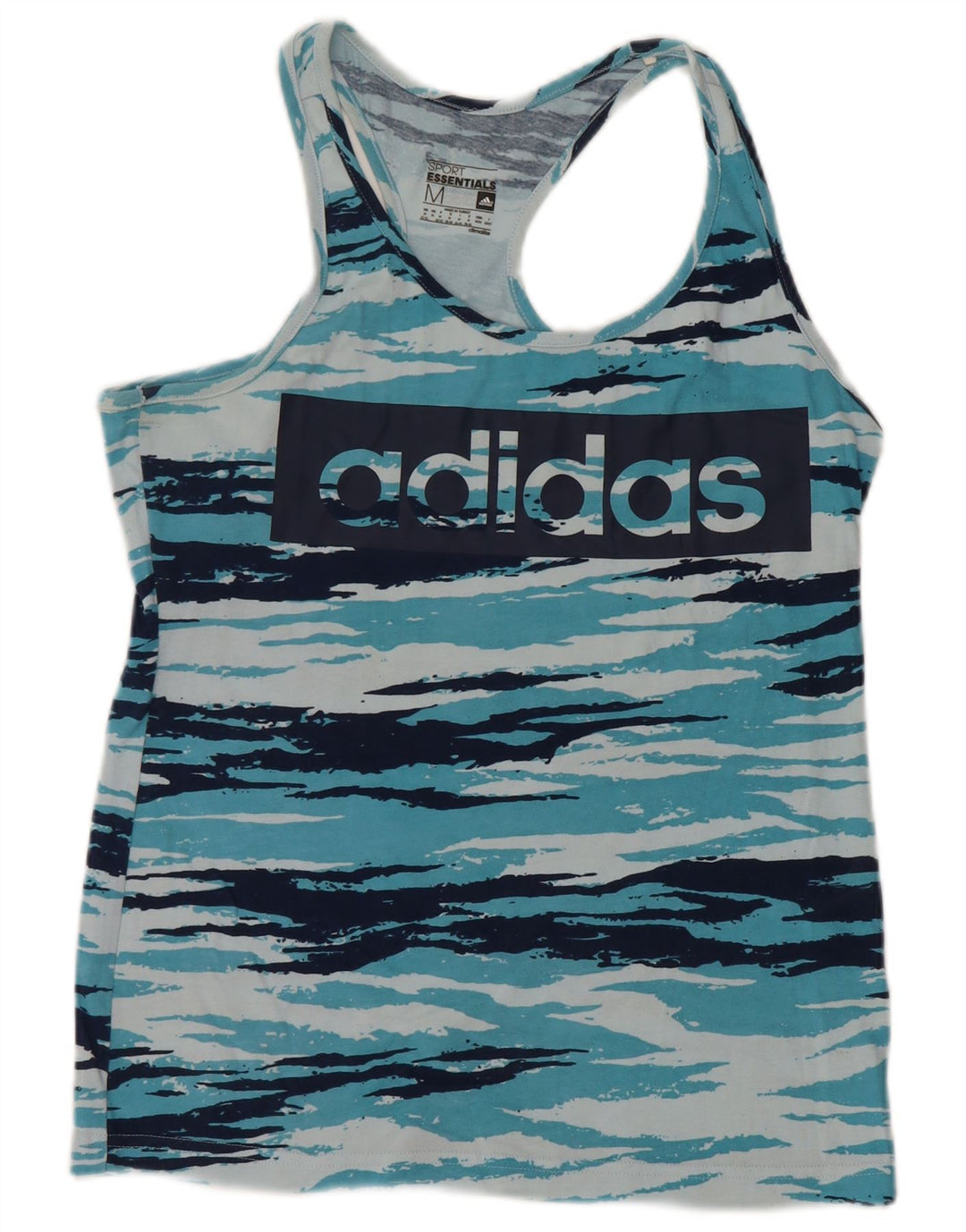 ADIDAS Femmes Climalite Graphic Débardeur UK 12/14 Bleu Moyen Camouflage