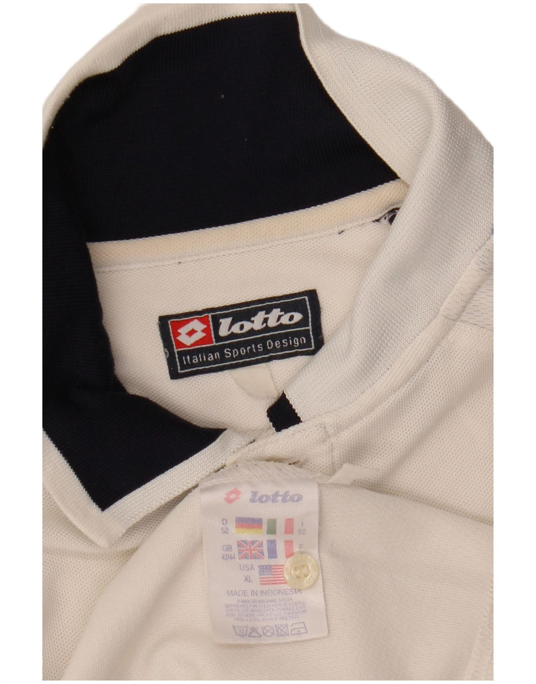 LOTTO Polo Homme UK 42/44 XL Blanc Colorblock Polyester