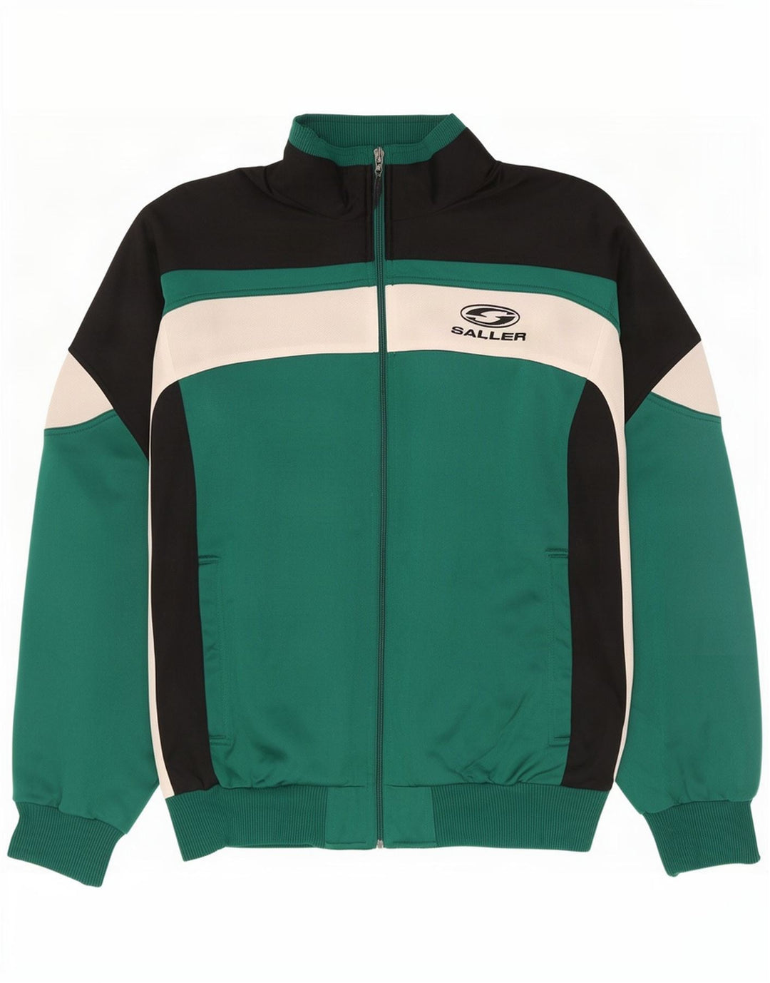 Saller Veste de Survêtement Graphique pour Homme Grand Vert Colorblock Polyester