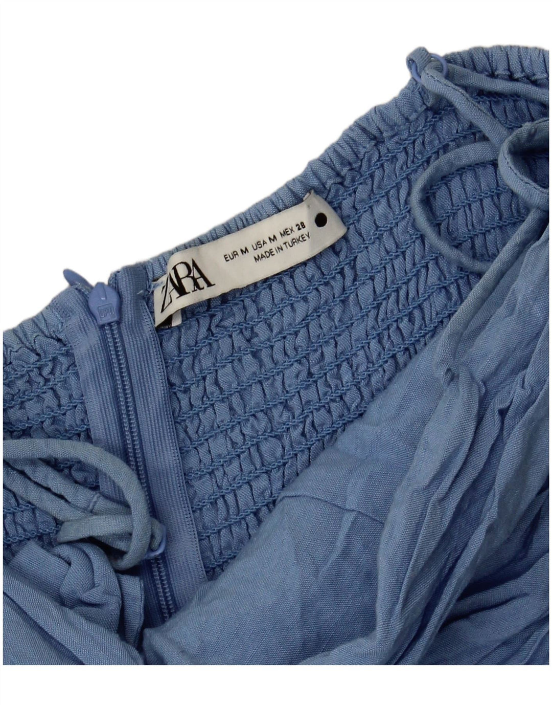 Zara Combishort Femme UK 12 Bleu Moyen Viscose