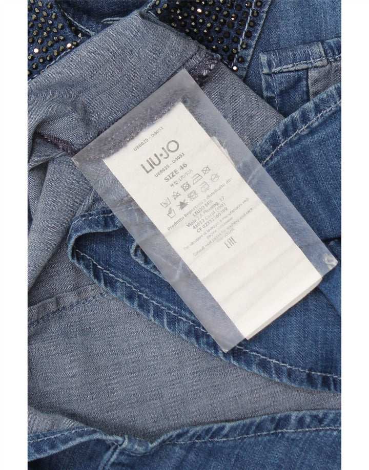 Liu Jo Femme Chemise En Jean IT 46 Large Bleu Coton