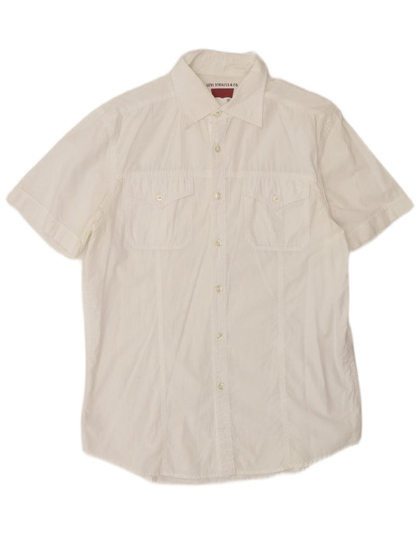 Levi's Chemise à Manches Courtes Homme Large Blanc Coton