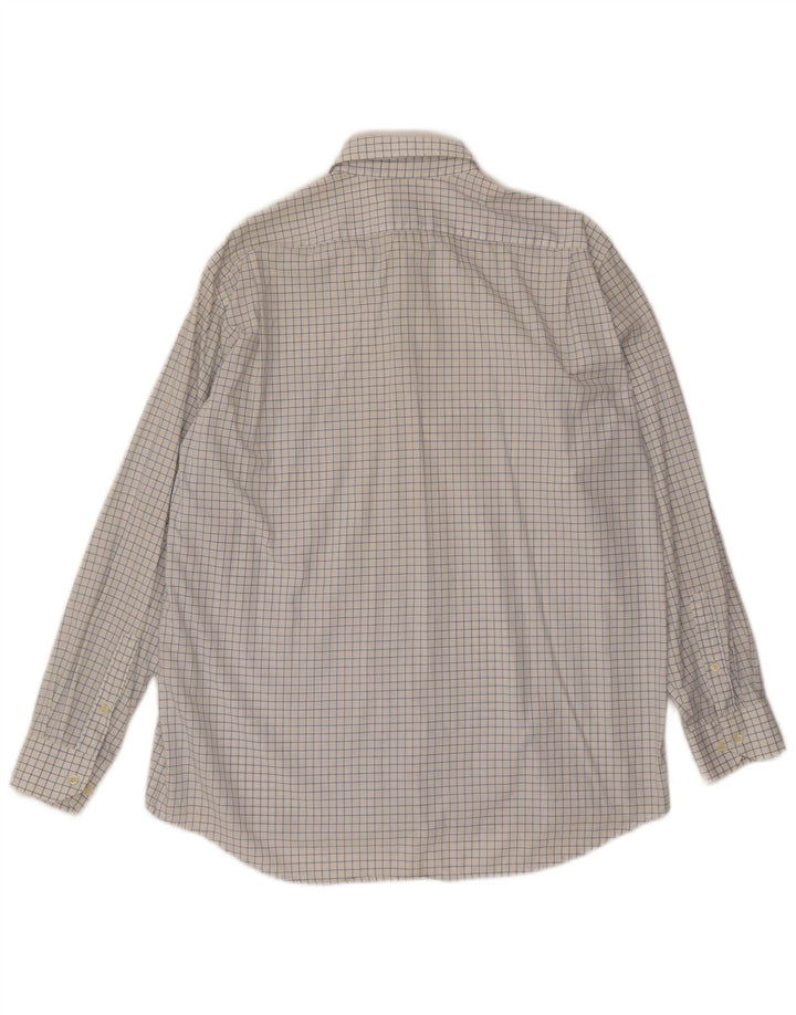 LACOSTE Chemise Homme Taille 41 Grand Coton à Carreaux Blanc