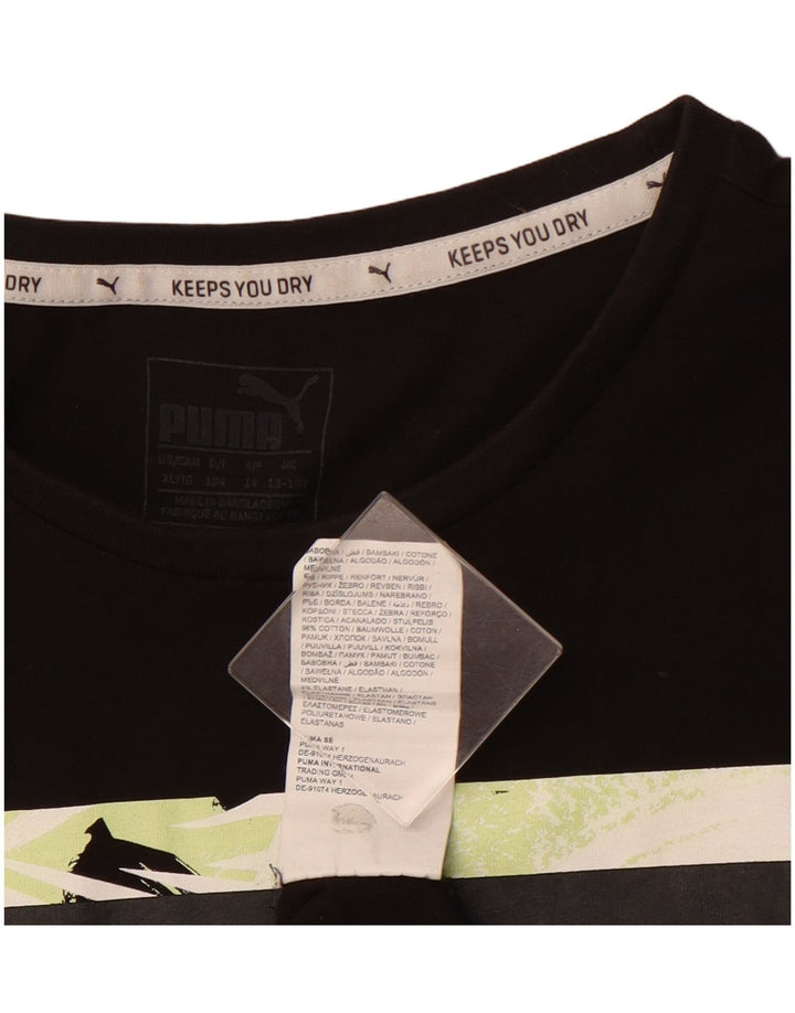PUMA T-Shirt Graphique Garçon 13-14 ans Noir Coton
