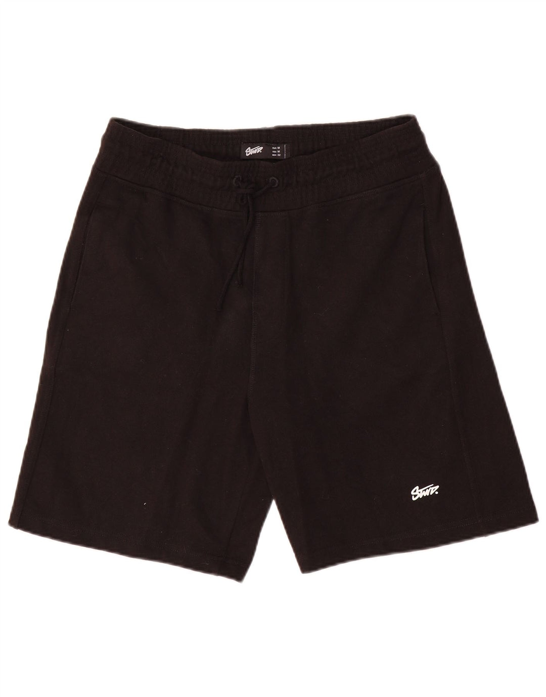 Pull & Bear Short de Sport Homme Noir Moyen Coton