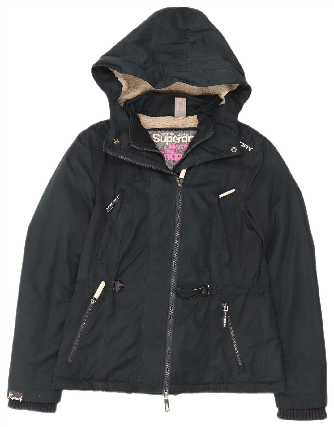 Superdry Femme The Windparka Veste Coupe-Vent UK 16 Large Bleu Marine