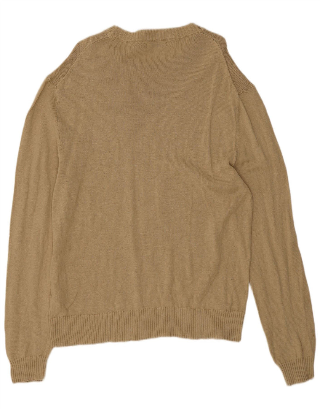 Zara Pull à col rond pour homme en coton beige Large