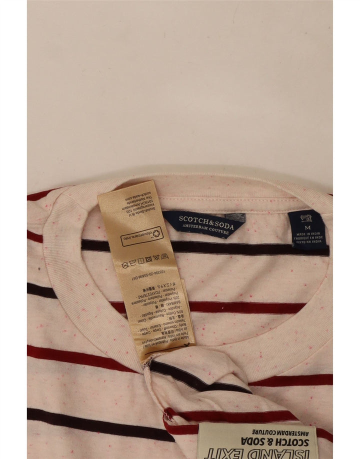 Scotch & Soda T-Shirt Homme Blanc Moyen Coton Rayé
