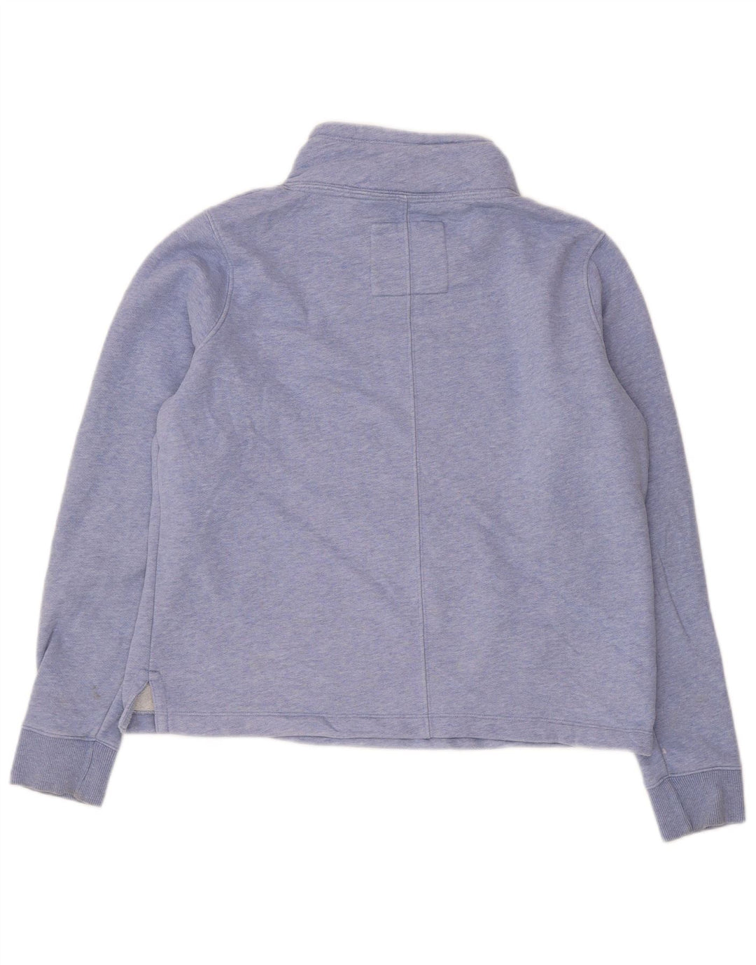 Fat Face Sweat-shirt à col boutonné pour femme UK 12 Bleu moyen Coton