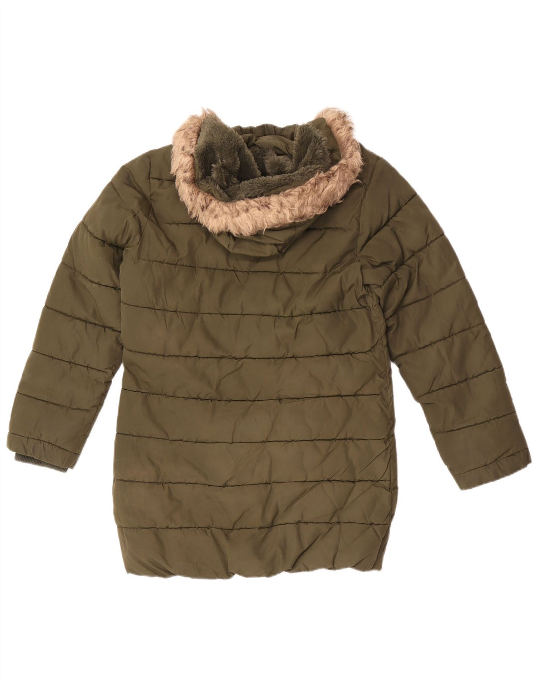 Mountain Warehouse Veste matelassée à capuche pour fille 12-13 ans Kaki Polyester