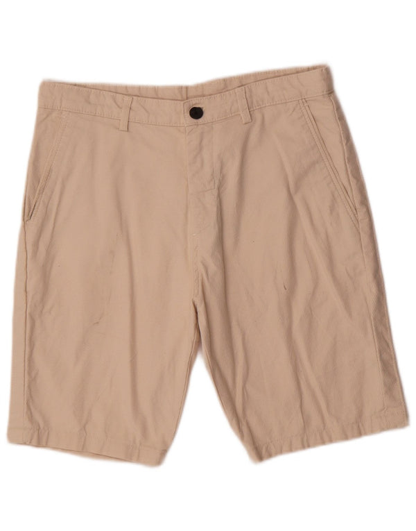 vintage Mens Chino Shorts EU 38 Petit W30 Beige Pinstripe Coton