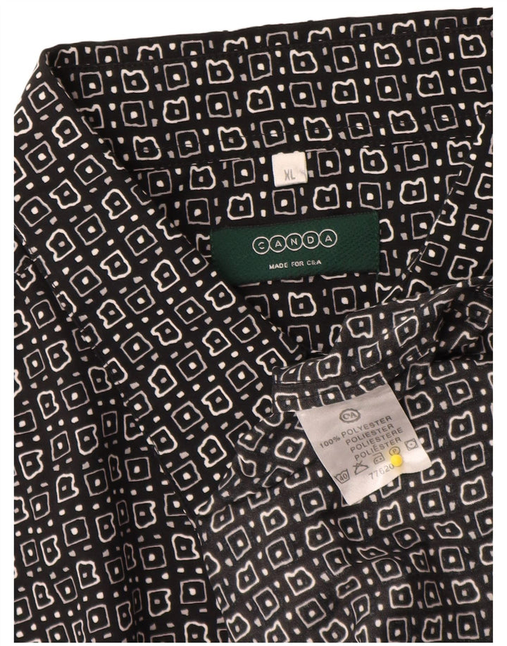 Canda Chemise à Manches Courtes Homme XL Noir Géométrique Polyester