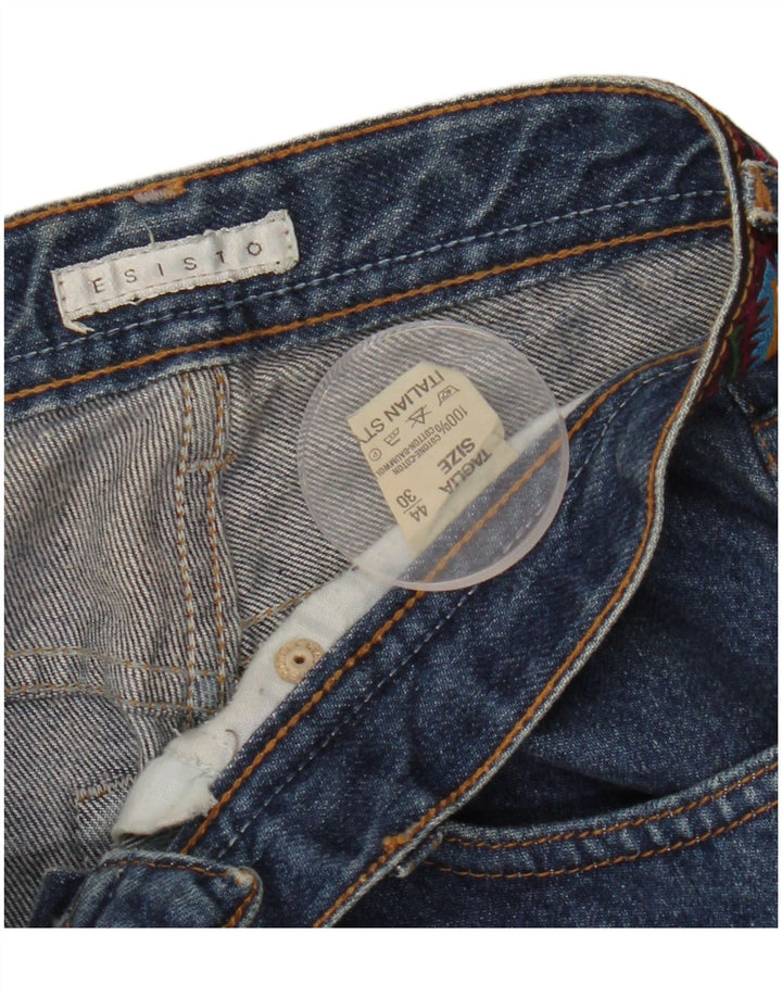 ESISTO Jean Bootcut Femme IT 44 Moyen W30 L34 Bleu Géométrique Coton