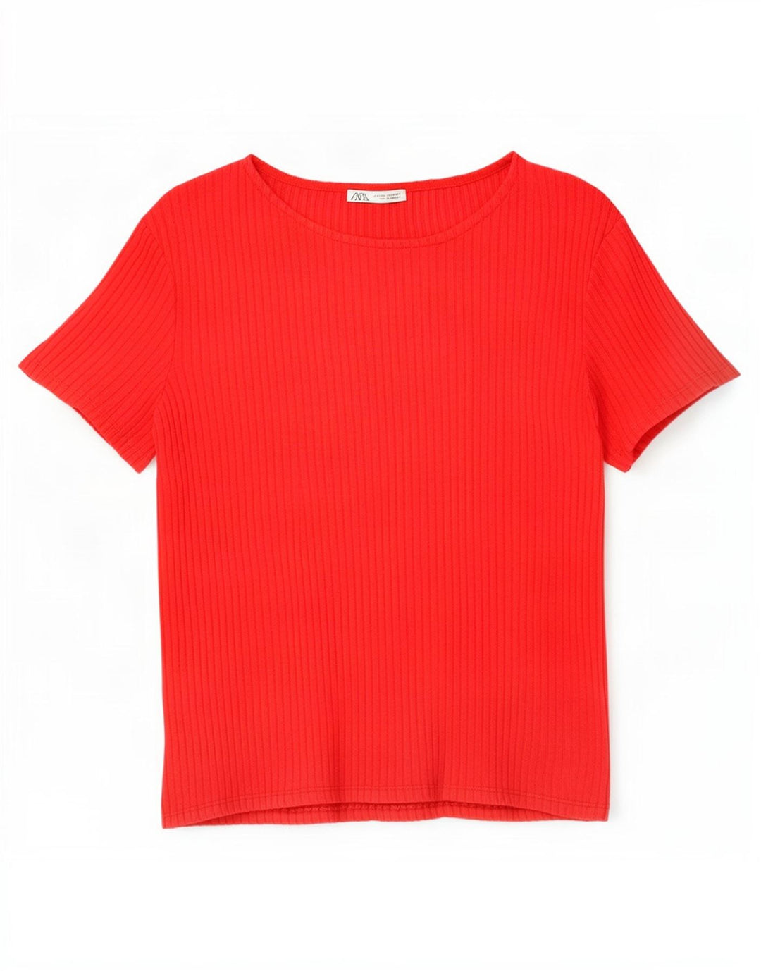 Zara T-Shirt Femme Top UK 12 Viscose Rouge Moyen