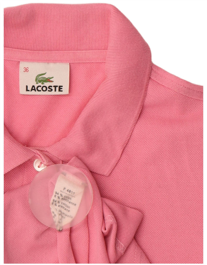 LACOSTE Polo Femme Taille 36 Petit Rose Coton