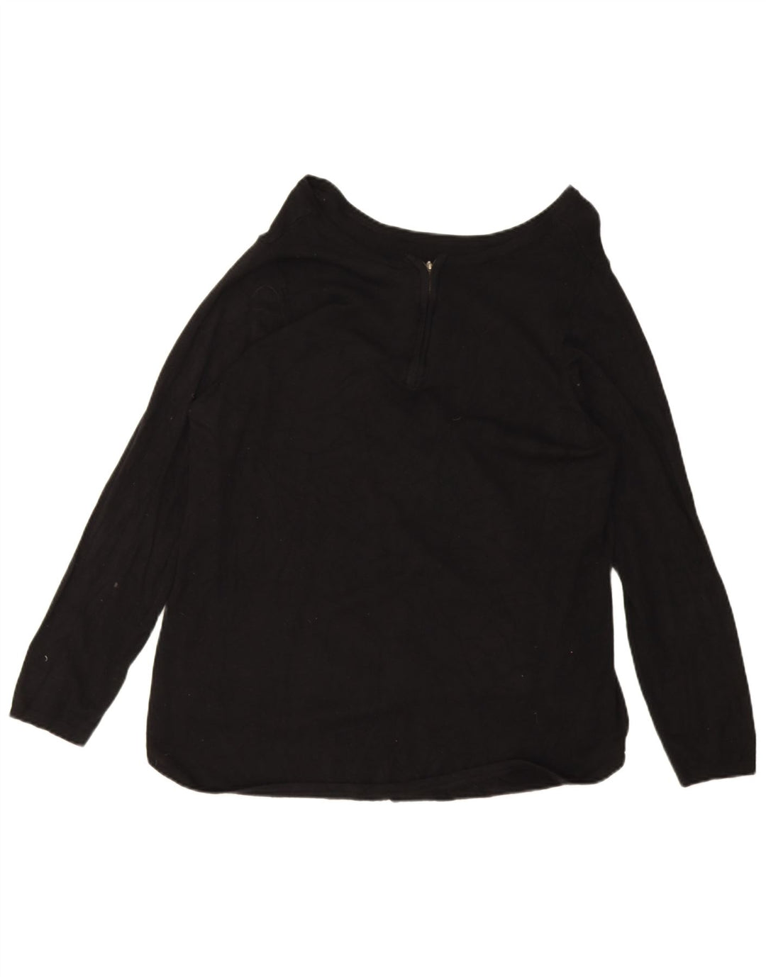 Marks & Spencer Pull à col zippé pour femme UK 16 Large Noir Viscose