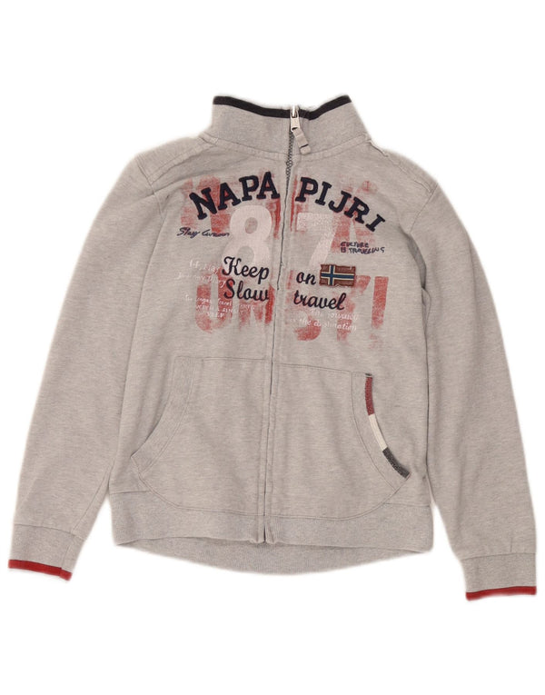NAPAPIJRI Veste de Survêtement Graphique Garçon 9-10 Ans Gris Coton