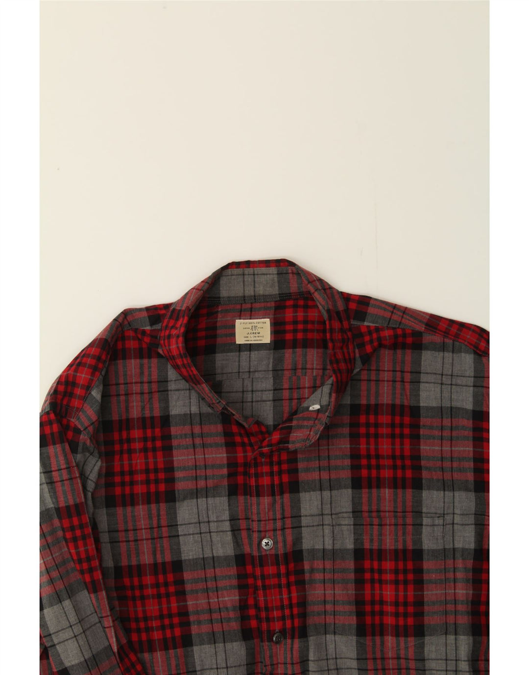 J. CREW Mens Shirt Size 16-16 1/2 Large Red Check Cotton Vintage J. Crew and Second-Hand J. Crew from Messina Hembry 